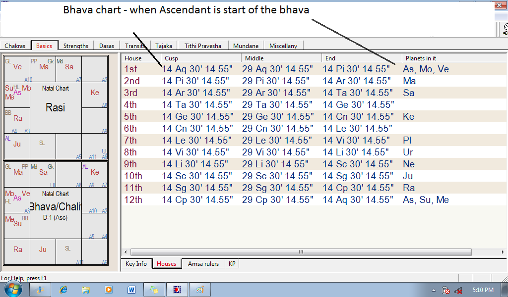 Bhava Chart Interpretation